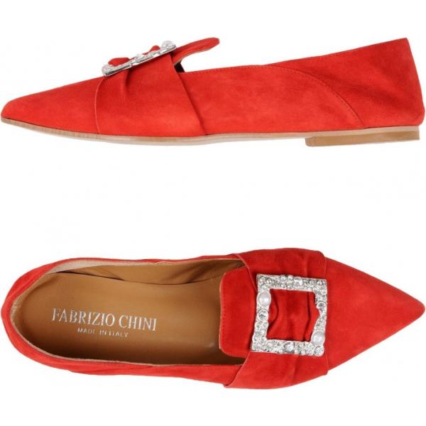 mocassini Fabrizio Chini rosso tinta unita