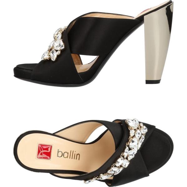 sandali in pelle Ballin nero tinta unita