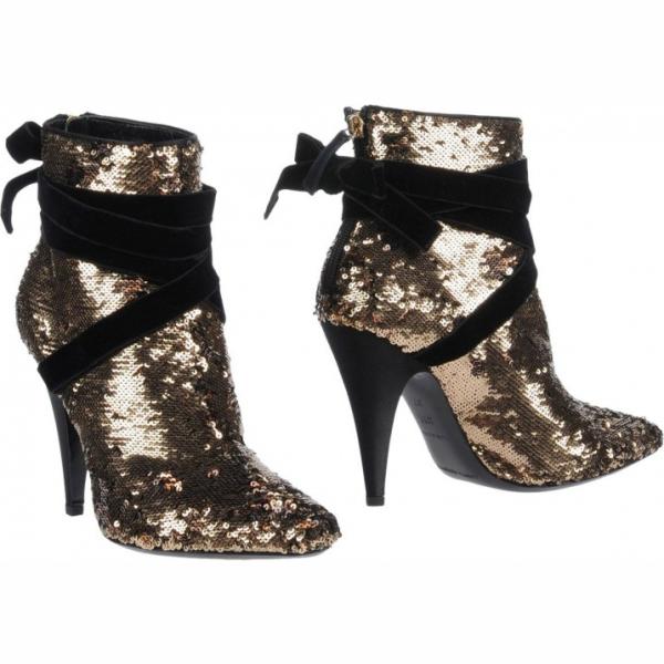 Stivaletti con paillettes e laccetti con punta tonda in velluto tinta unita Alberta Ferretti tinta unita