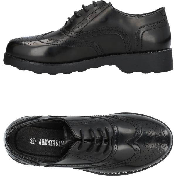 Scarpe stringate stringate con tacco squadrato e laccetti interno foderato con punta tonda in pelle sintetica tinta unita Armata Di Mare tinta unita
