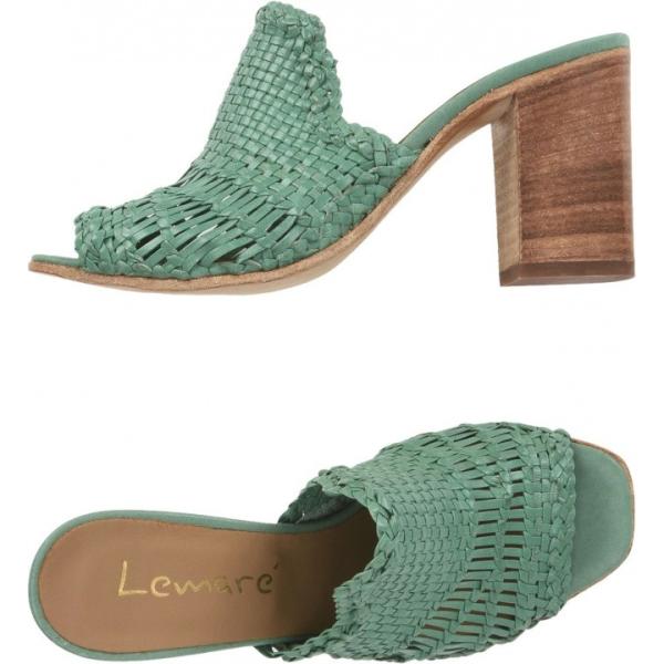 sandali col tacco Lemaré verde tinta unita