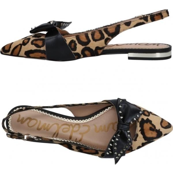 Ballerine con fiocco fantasia con borchie senza tacco con fibbia a punta Sam Edelman animalier