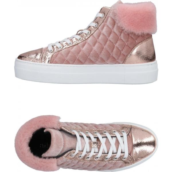 Sneakers tennis contrasto in pelle martellata senza tacco con punta tonda in velluto Nila & Nila multicolore