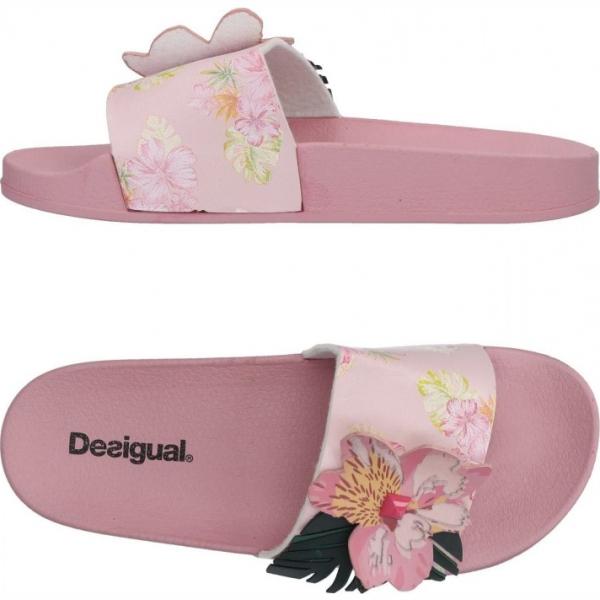 Sandali fantasia floreale con borchie senza tacco con punta tonda Desigual a fiori