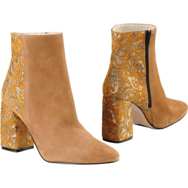Stivaletti con stampa di broccato effetto scamosciato con tacco squadrato e zip con punta tonda pianta larga George J. Love paisley