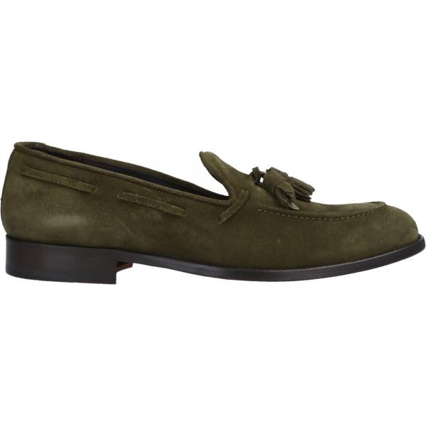 Mocassini effetto scamosciato con tacco squadrato e punta tonda con nappine Brian Dales tinta unita