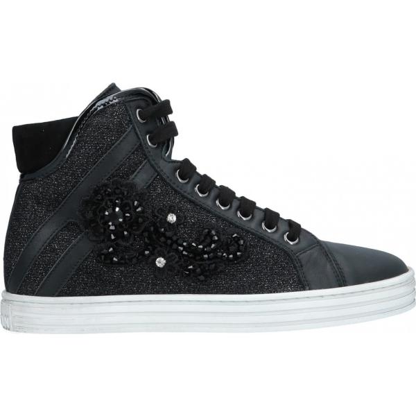 sneakers alte Hogan Rebel nero tinta unita
