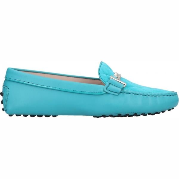 mocassini da donna in bianco neve effetto scamosciato senza tacco a punta tonda in metallo Tod's