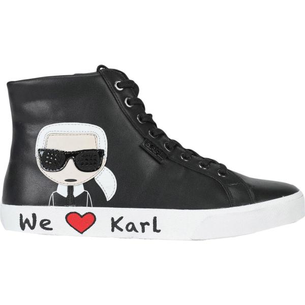 sneakers alte Karl Lagerfeld nero tinta unita