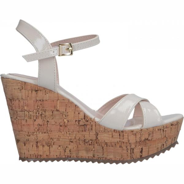 Sandali con zeppe effetto vernice con fibbia interno sfoderato con punta tonda in pelle sintetica tinta unita Gaudì tinta unita