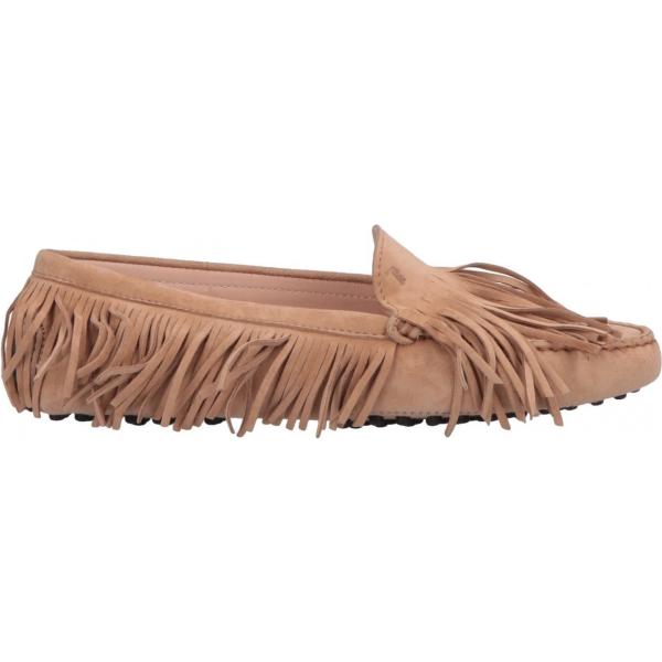 mocassini da donna in bianco neve effetto scamosciato a punta tonda in pelle Tod's