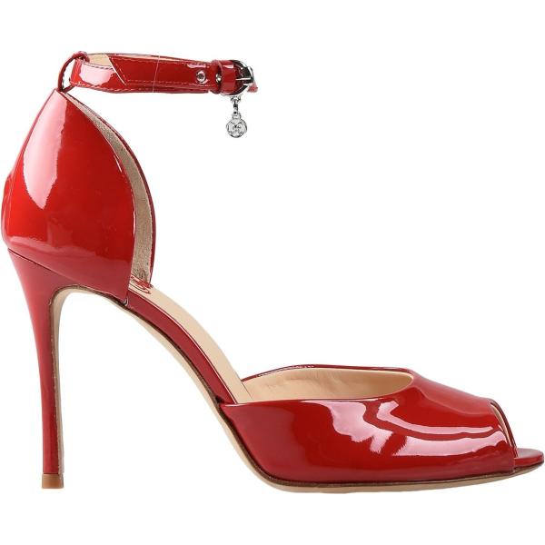 Décolleté effetto vernice con tacco spillo e cinturino open toe tinta unita Fabi tinta unita