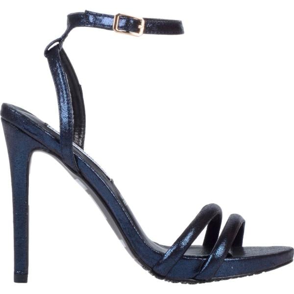 Sandali effetto laminato con tacco spillo e cinturino con punta tonda tinta unita Francesco Milano tinta unita