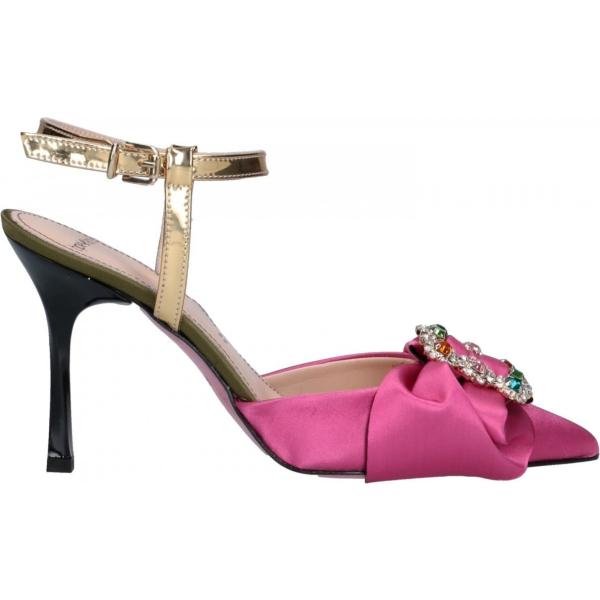 Décolleté con strass e fibbia a punta in raso tinta unita Tipe E Tacchi tinta unita