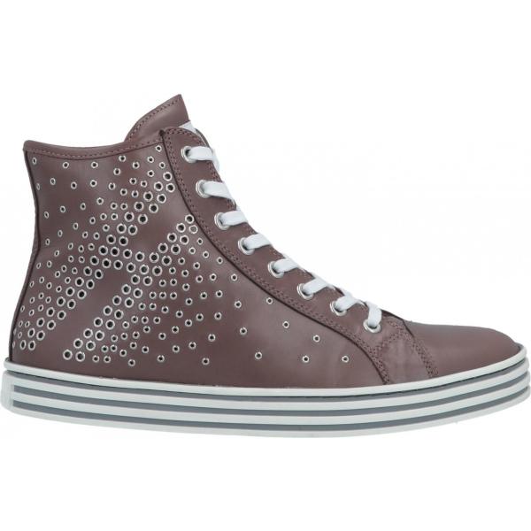 sneakers alte Hogan Rebel marrone tinta unita