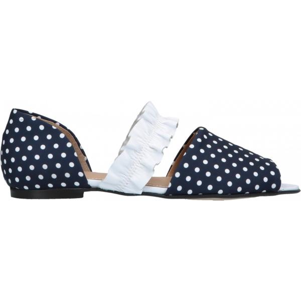 Ballerine a pois con ruches senza tacco con punta tonda Bagatt blu a pois