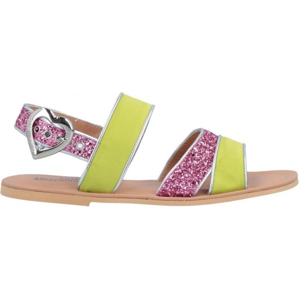 sandali in pelle Love Moschino marrone a righe