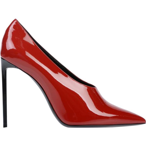 décolleté Saint Laurent rosso tinta unita