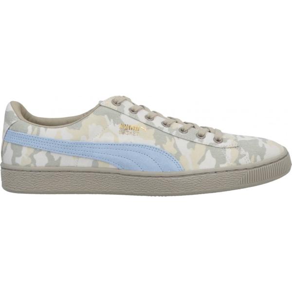 Scarpe basse tennis fantasia effetto scamosciato senza tacco con punta tonda in di origine animale Puma military