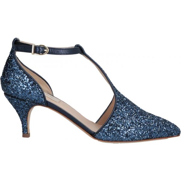 Décolleté glitter con fibbia a punta tinta unita Polly Plume blu tinta unita