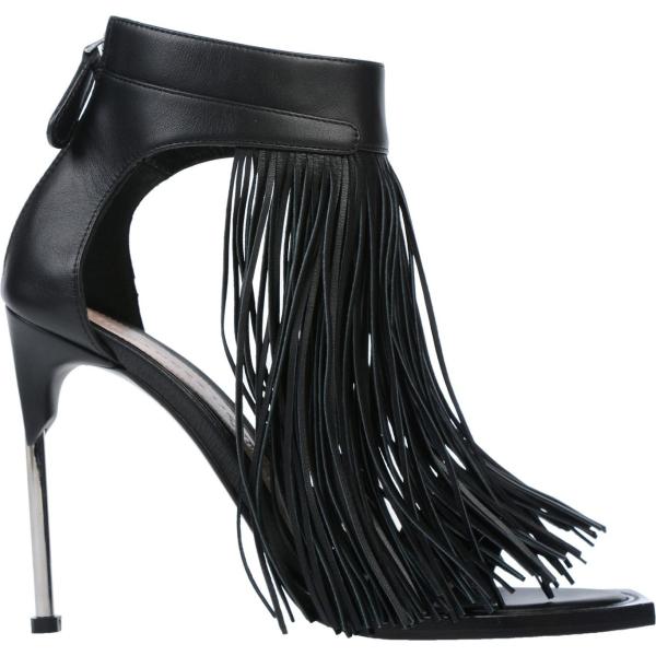 sandali in pelle Alexander Mcqueen nero tinta unita