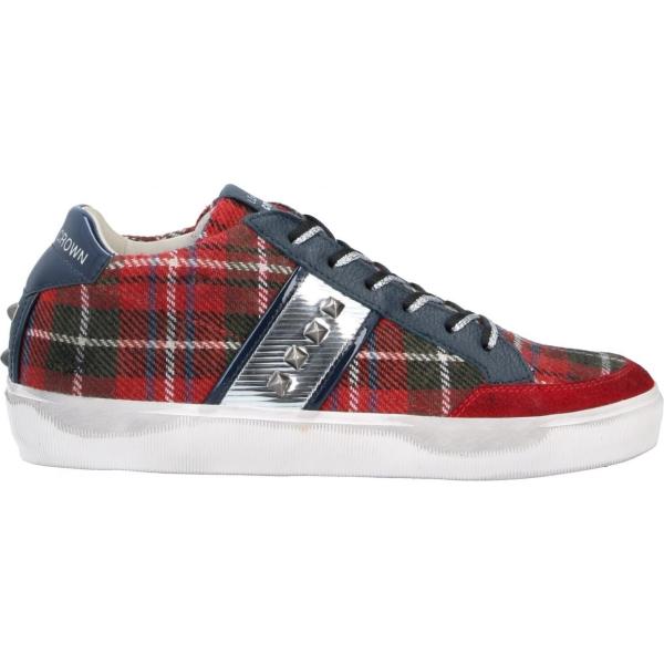 sneakers Leather Crown rosso scozzese