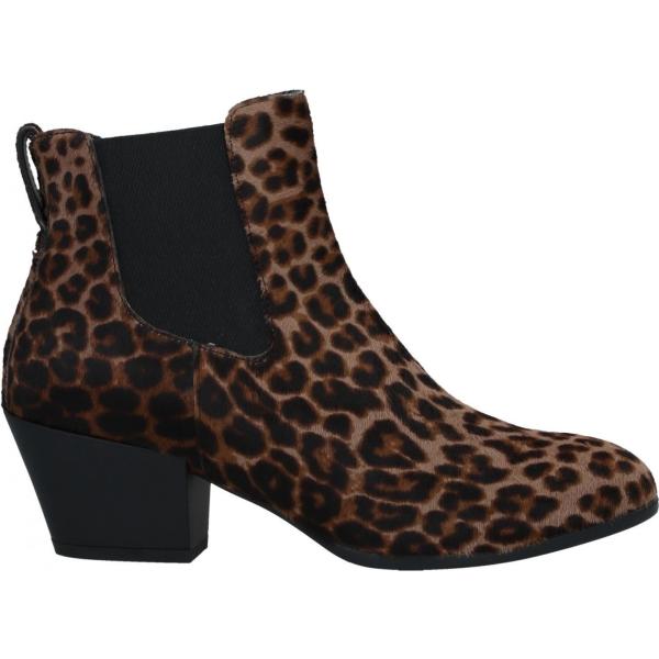 stivaletti da donna in nero pece animalier con tacco a punta tonda in pelle Hogan