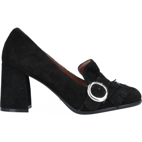 Mocassini effetto scamosciato con tacco squadrato interno in pelle con punta tonda tinta unita Formentini tinta unita