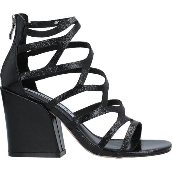 sandali in pelle Emanuélle Vee nero tinta unita