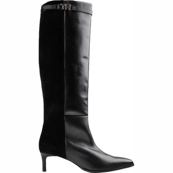 stivali Tommy Hilfiger nero tinta unita