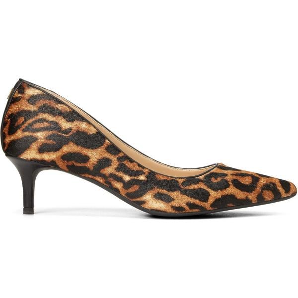 Décolleté fantasia con tacco spillo interno foderato a punta in pelle Lauren Ralph Lauren animalier