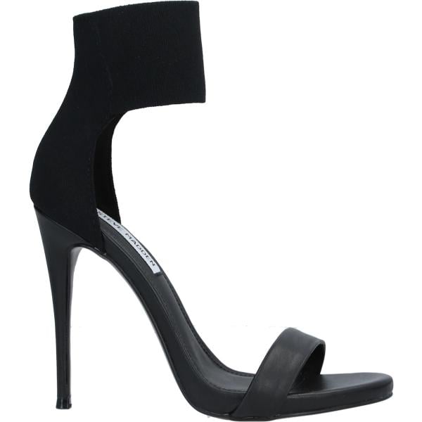 Sandali con tacco da donna in nero pece con tacco spillo a punta tonda Steve Madden Steve Madden