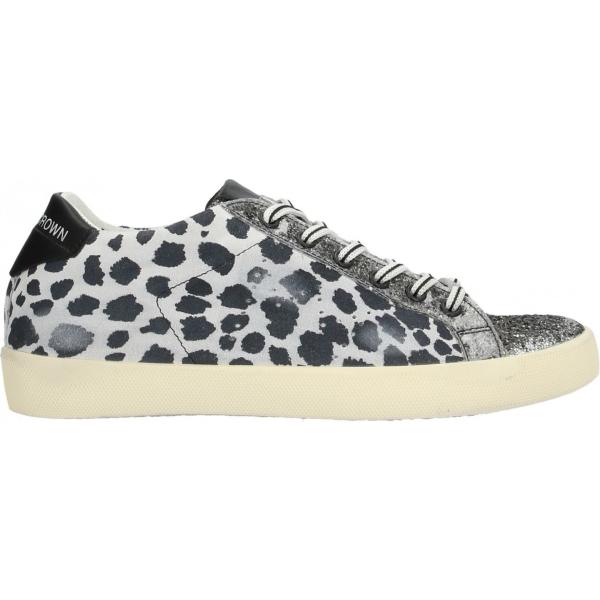 sneakers Leather Crown nero animalier