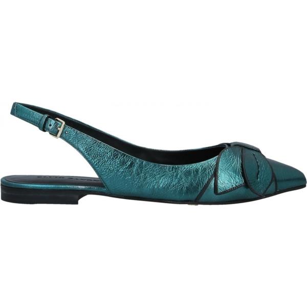 Ballerine con fiocco effetto laminato senza tacco con cinturino a punta tinta unita Elvio Zanon tinta unita