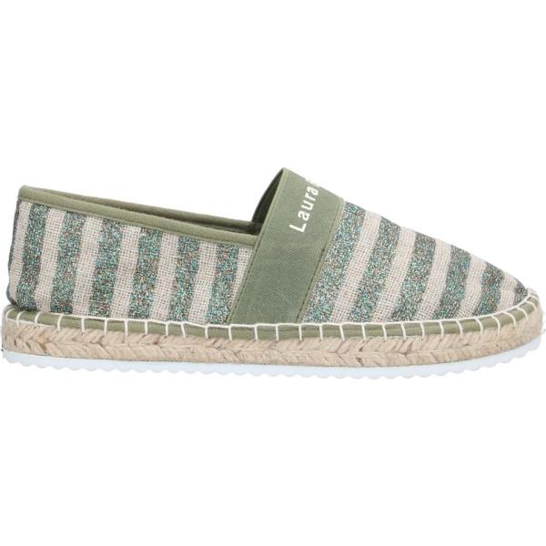 espadrillas Laura Biagiotti verde a righe