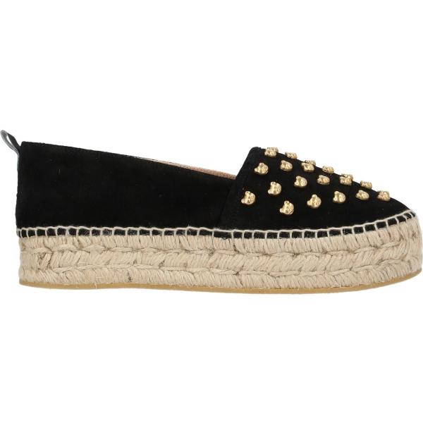 Espadrillas da donna effetto scamosciato platform a punta tonda in pelle Moschino