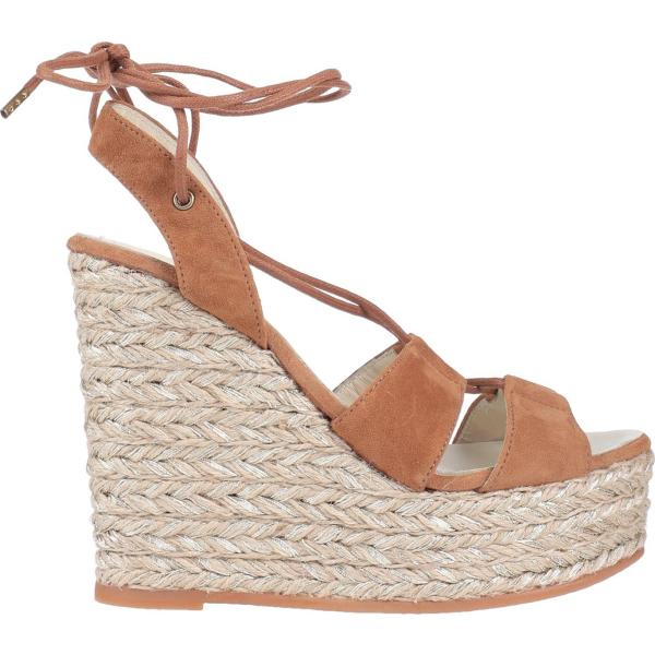 sandali col tacco Espadrilles marrone tinta unita