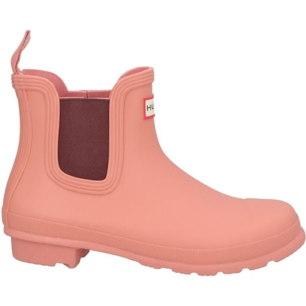 stivaletti da donna in rosa chiaro senza tacco a punta tonda Hunter