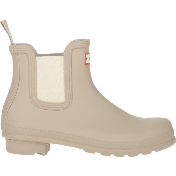 stivaletti da donna in beige sabbia senza tacco a punta tonda Hunter