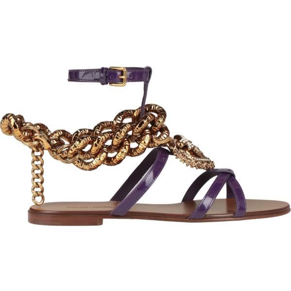 sandali in pelle Dolce&Gabbana bianco tinta unita