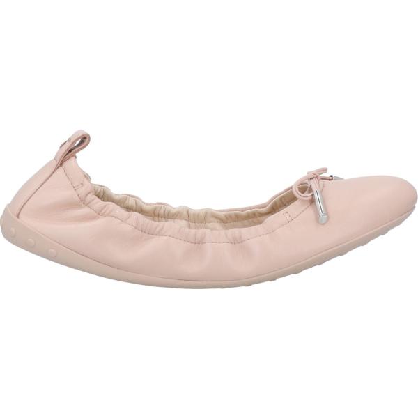 Ballerine da donna in bianco neve con fiocco senza tacco a punta tonda in pelle Tod's Tod's