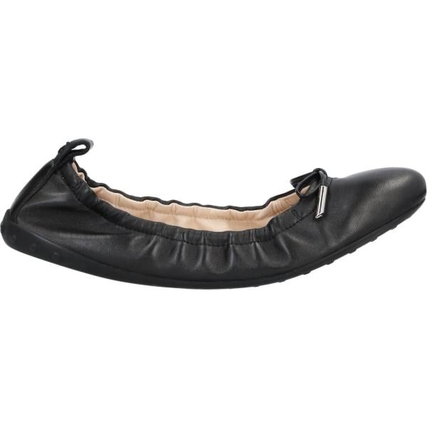 Ballerine da donna in bianco neve con fiocco senza tacco a punta tonda in pelle Tod's
