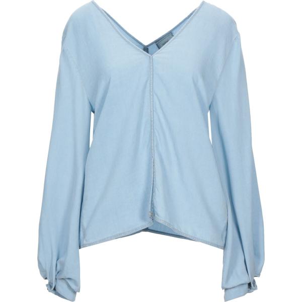 bluse Forte_Forte blu tinta unita