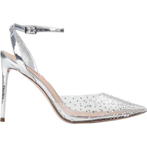 décolleté da donna in bianco neve con strass con tacco spillo a punta con cinturino Steve Madden