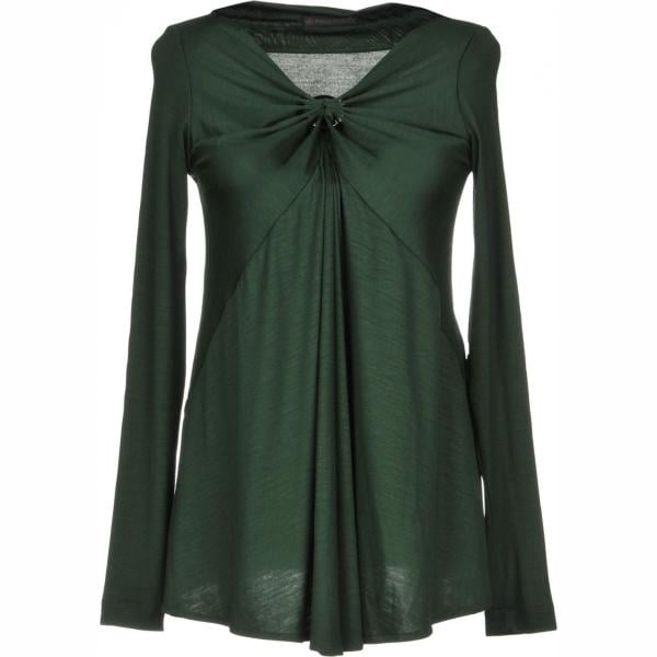 T-shirt senza tasche collo a v a maniche lunghe jersey Plein Sud tinta unita