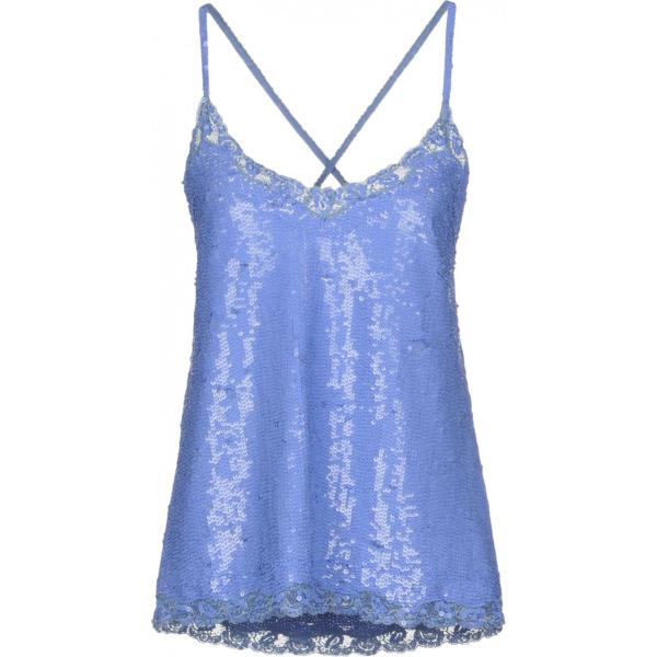 Top con paillettes scollatura profonda senza maniche in tulle tinta unita P.a.r.o.s.h. tinta unita