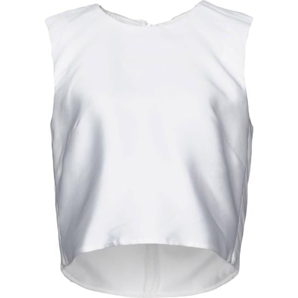 Top collo tondo in raso tinta unita Adam Lippes tinta unita