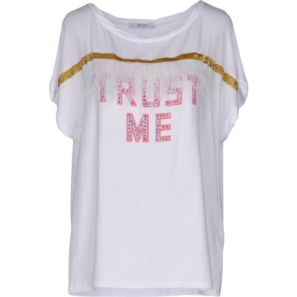 T-shirt senza tasche contrasto collo tondo a maniche corte jersey Liu •Jo tinta unita