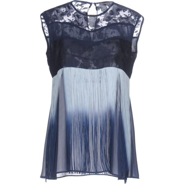 Top con frange collo tondo senza maniche in organza crêpe Mary Daloia® tinta unita