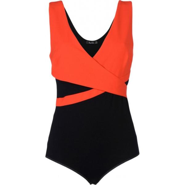 Top fantasia scollatura profonda crêpe Hanita multicolore